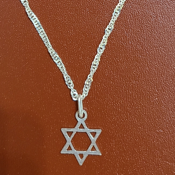 Star of David / magen David pendant and chain silver 925 Italy - Picture 7 of 15
